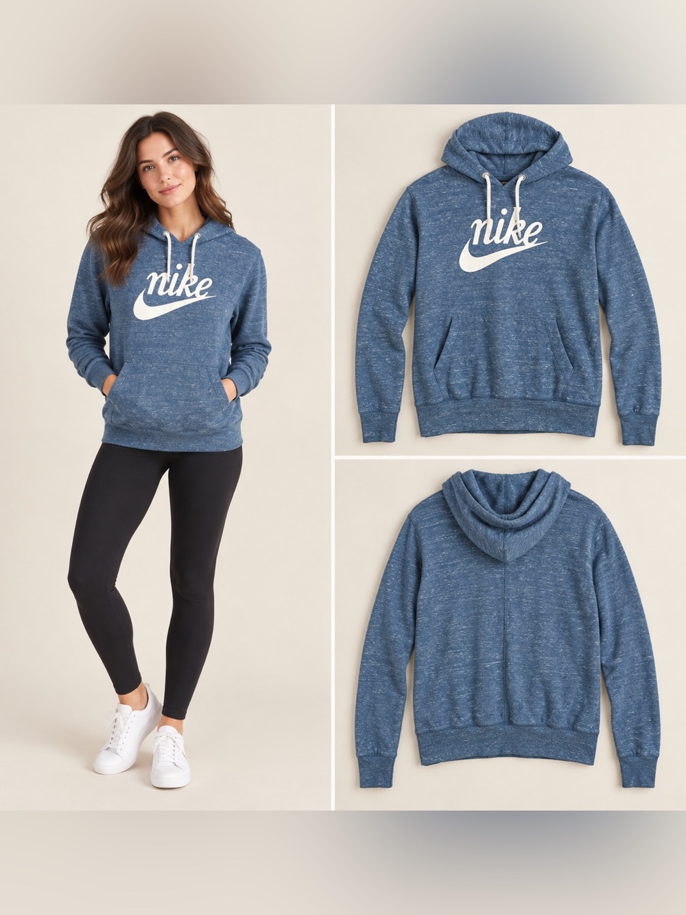 Nike Sportswear Gym Vintage Pullover Hoodie Blue XS